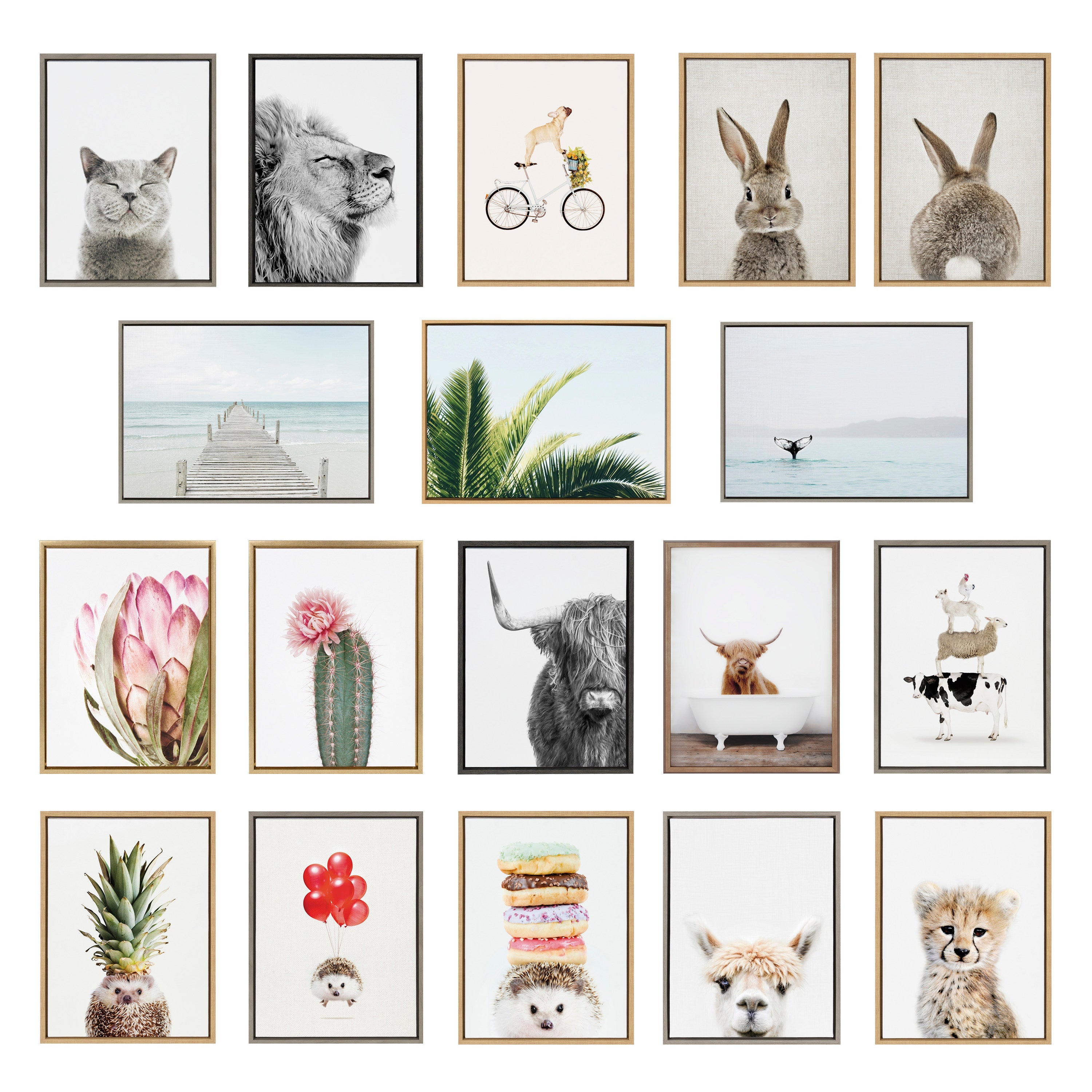 Sylvie East Beach Left and Right Framed Canvas by Amy Peterson Art Studio