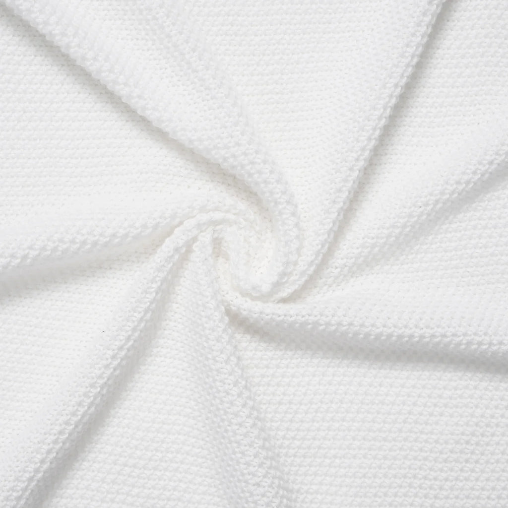 Heirloom Lace Knit Baby Blanket in White