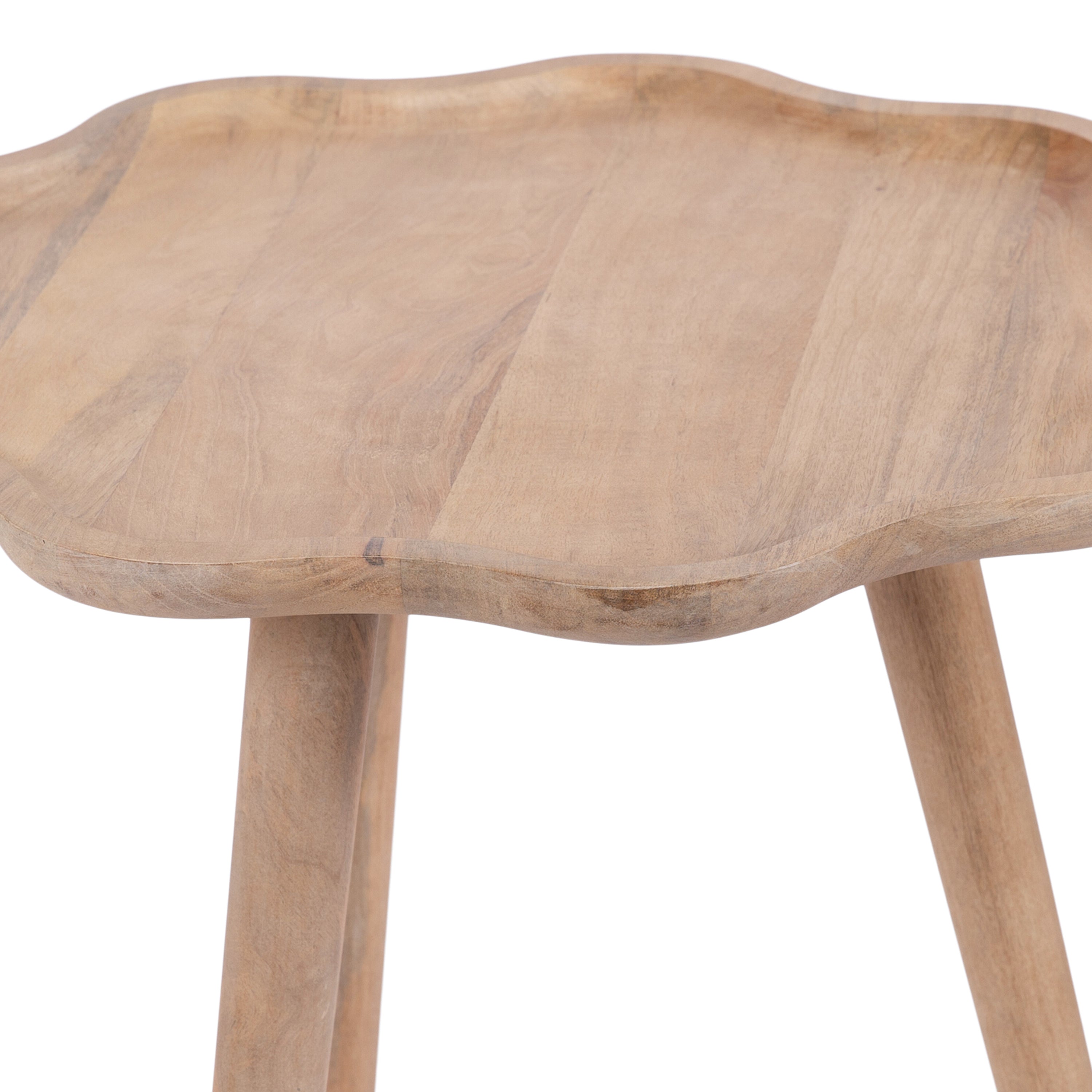 Alezar Scallop Wood Side Table