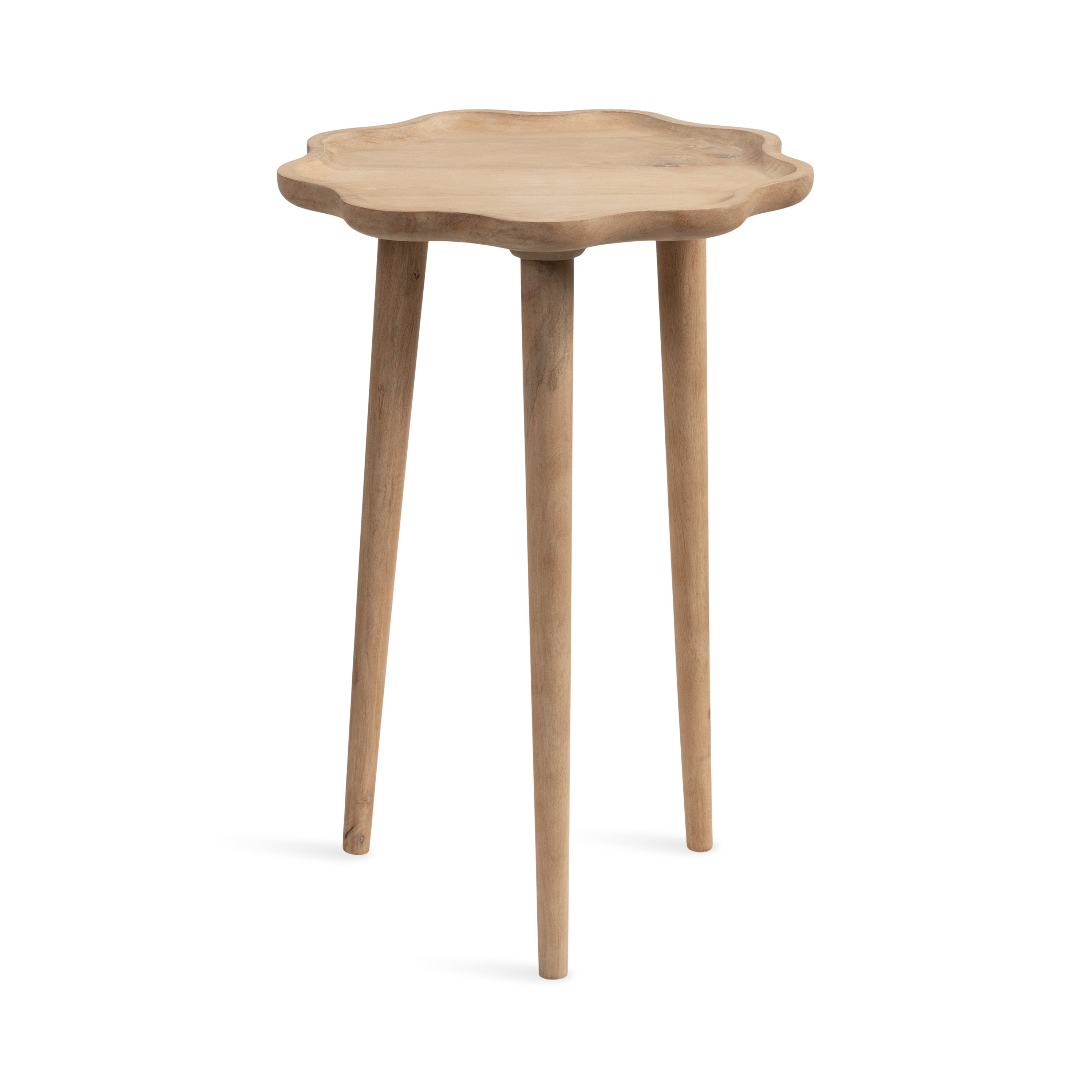 Alezar Scallop Wood Side Table