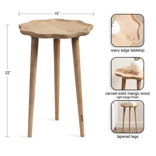Alezar Scallop Wood Side Table